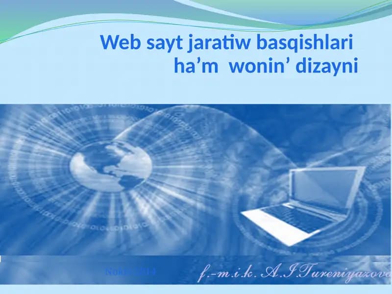 Websayt jarayonida dizayn