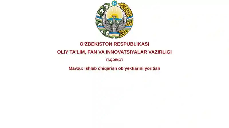 Ishlabchiqarish ob'yektlarini yoritish