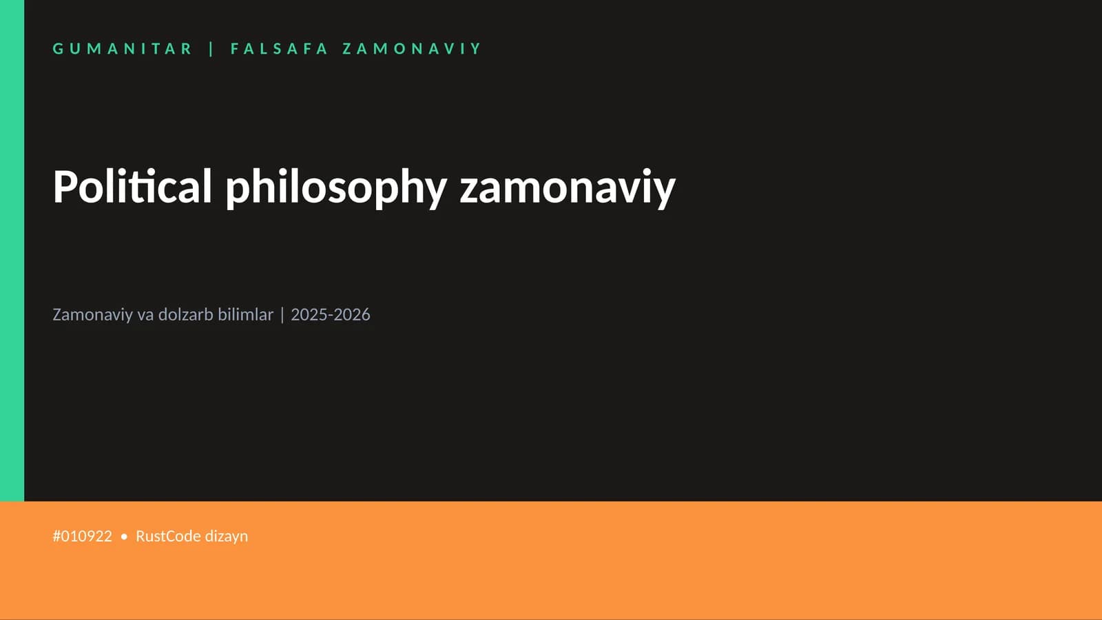Political philosophy zamonaviy