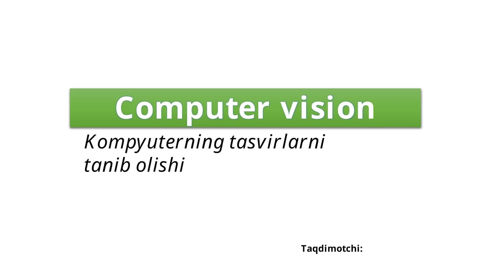 Kompyuterning tasvirlarni tanib olishi