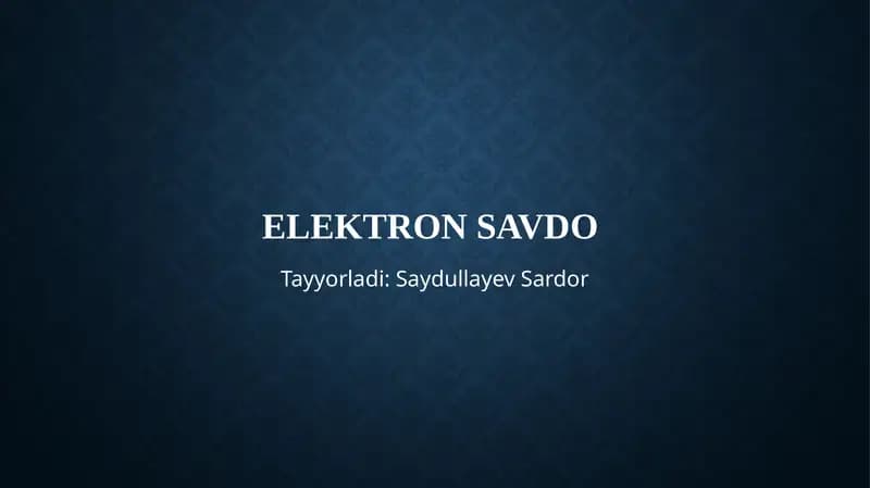 Elektronsavdo