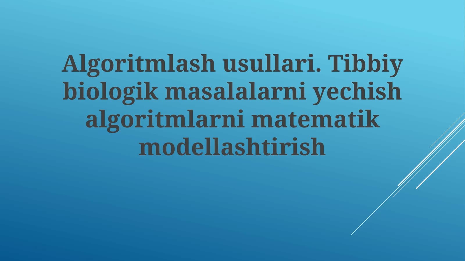 Algoritmlash usullari