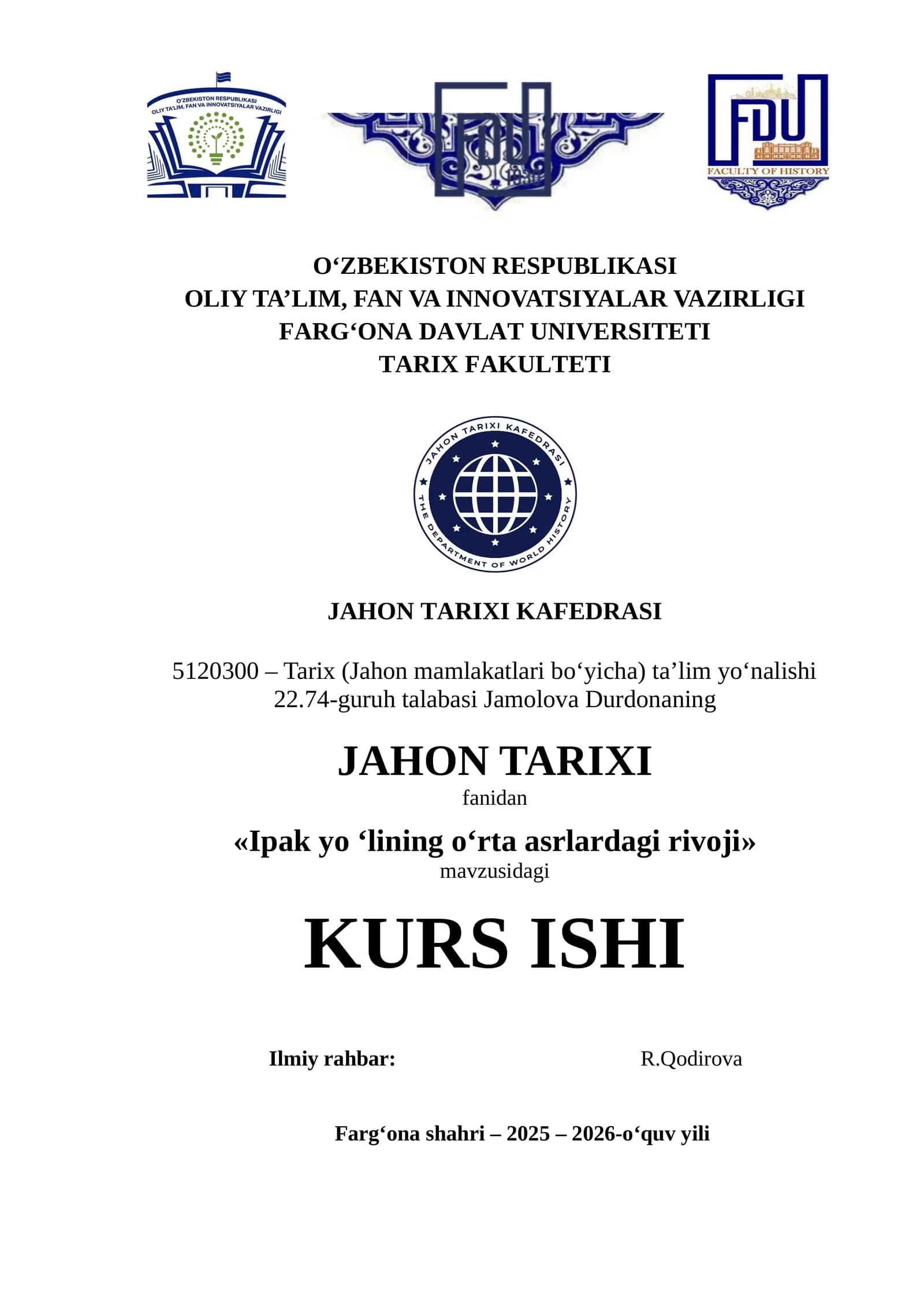 Ipak yo 'lining o'rta asrlardagi rivoji