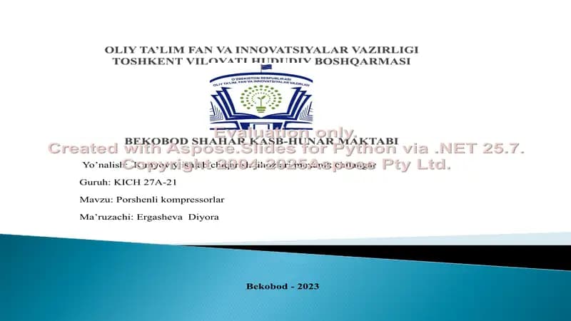 Porshenli kompressorlar