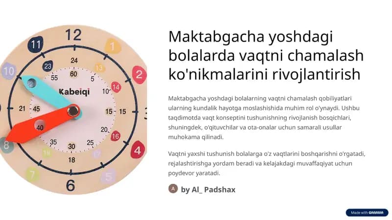 Vaqtni chamalash ko'nikmalari