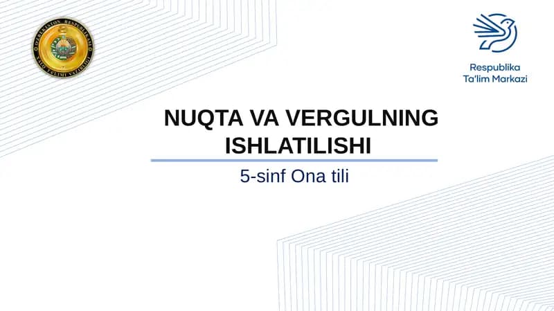 Nutq va vergulning ishlatilishi