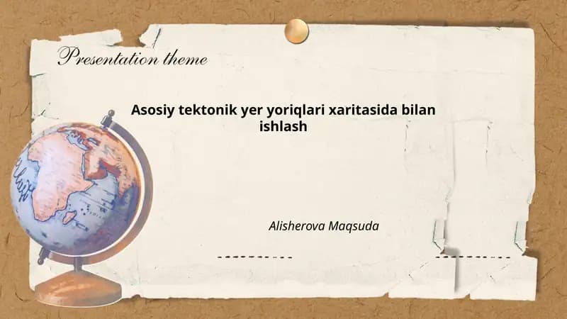 Tektonik yer yoriqlari xaritasida bilan ishlash