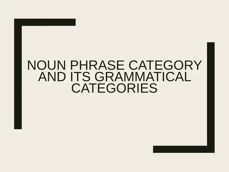 Noun phrase category and its grammatical categories