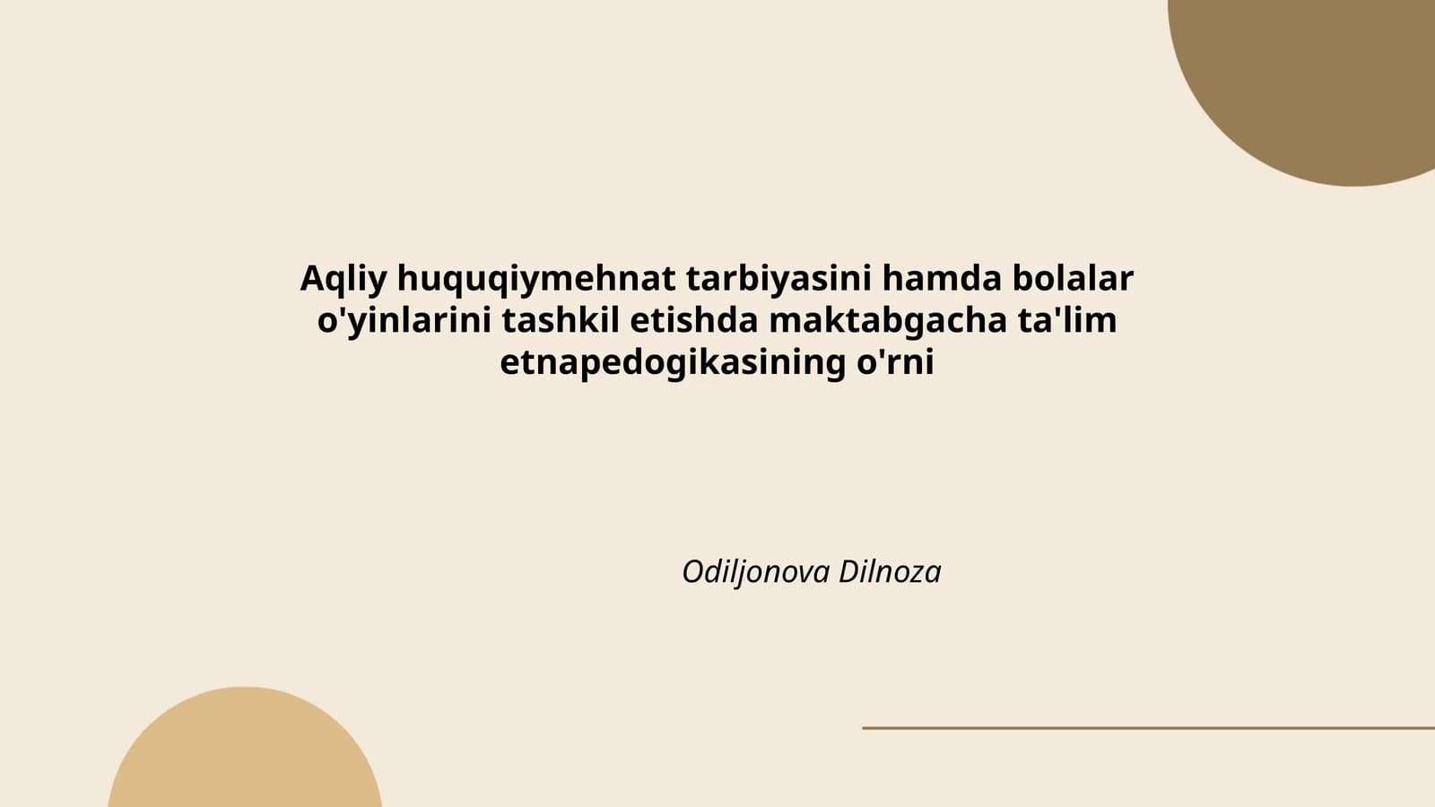 Maktabgacha ta'lim pedagogikasining aqliy tarbiyada roli