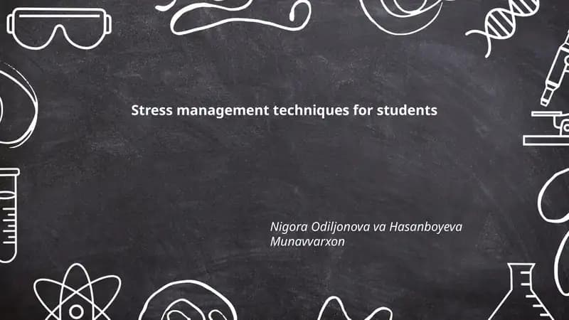 Stress management techniques for students