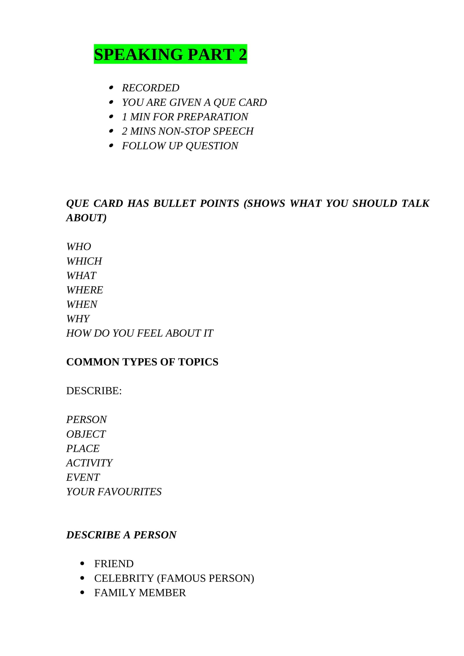 SPEAKING PART 2
