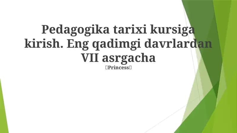 Pedagogika tarixi kursi