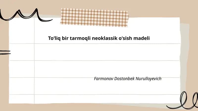 Neoklassik o'sish modeli