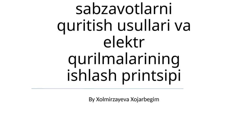 Elektr qurilmalarining ishlash printsipi