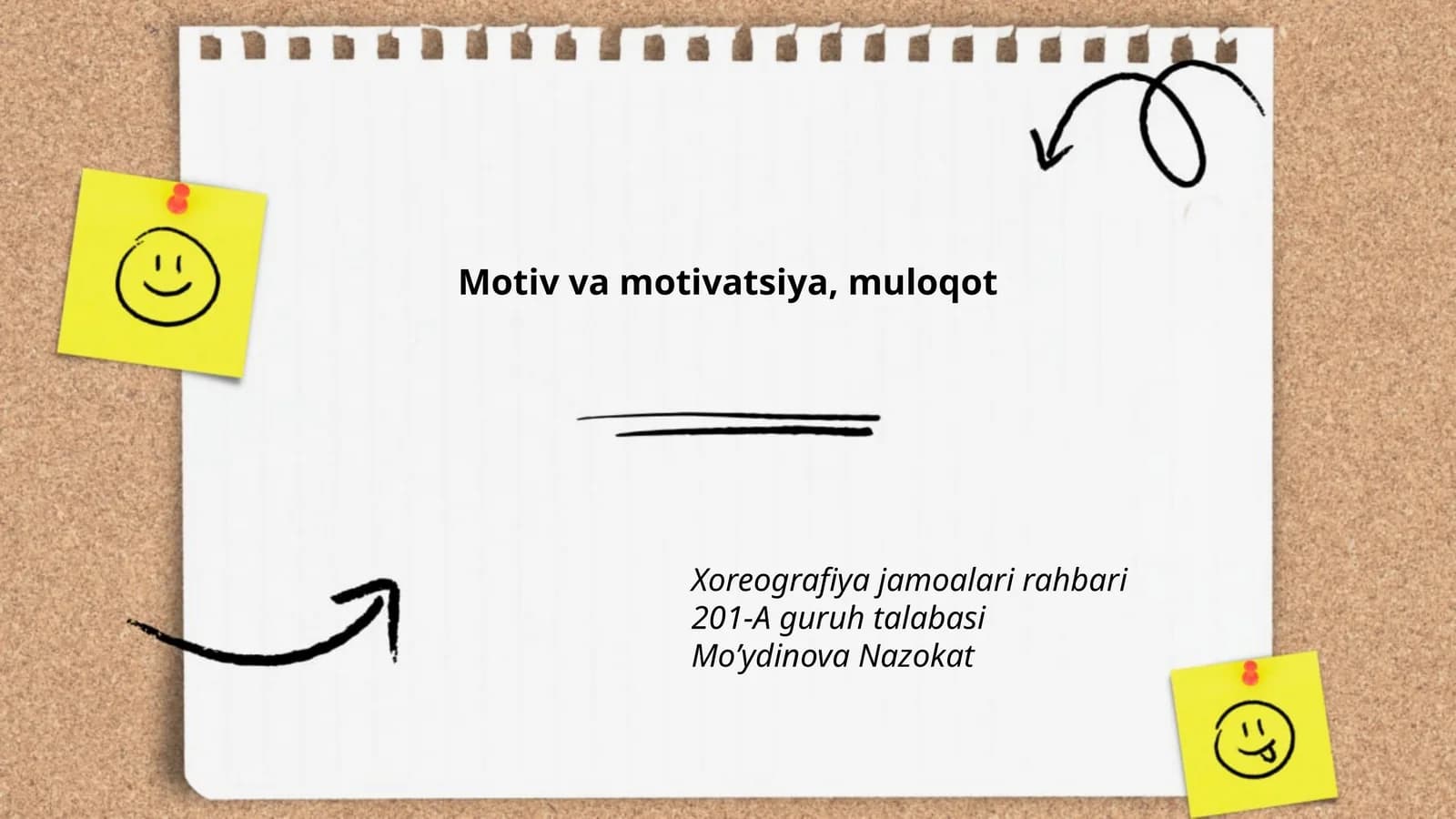 Motiv va motivatsiya, muloqot, Xoreografiya jamoalari rahbari