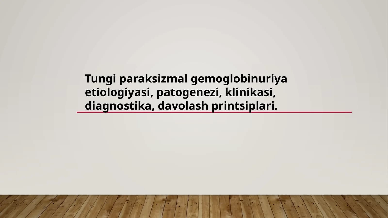 Tungi paraksizmal gemoglobinuriya etiologiyasi, patogenezi, klinikasi, diagnostika, davolash printsi