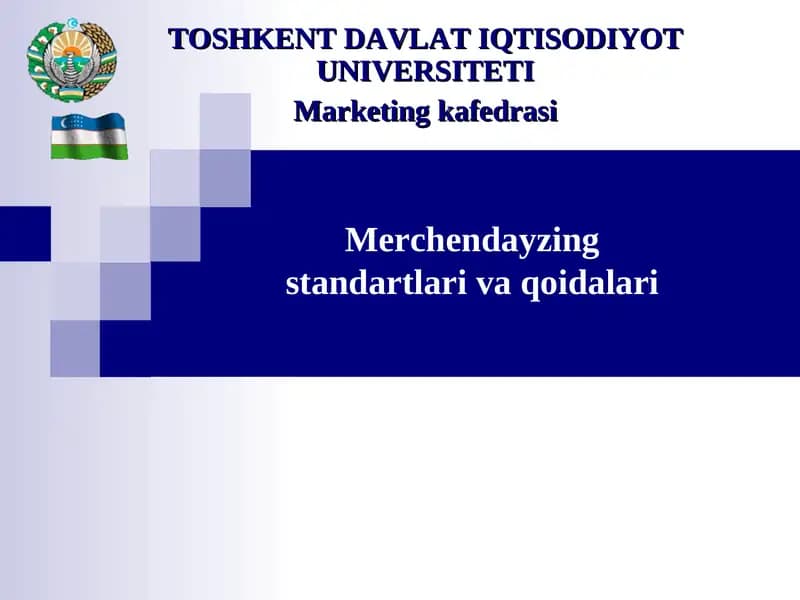 Merchendayzing standartlari va qoidalari