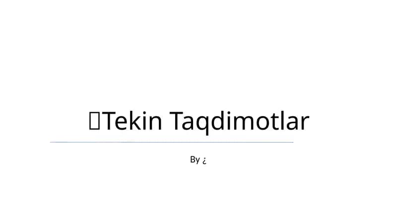 Tekin Taqdimotlar