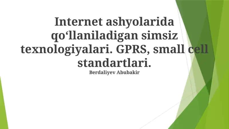Internet Ilovalarida Qo'llaniladigan Simsiz Texnologiyalar
