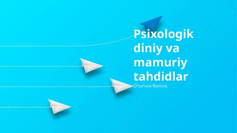 Psixologik diniy va mamuriy tahdidlar