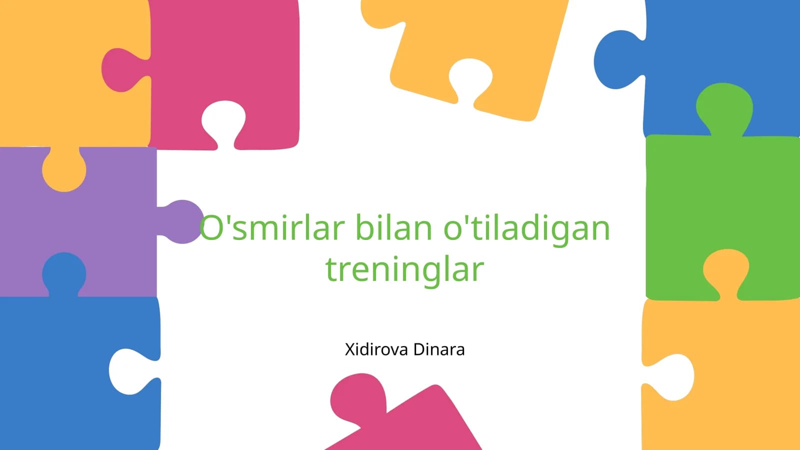 O'smirlar bilan o'tiladigan treninglar