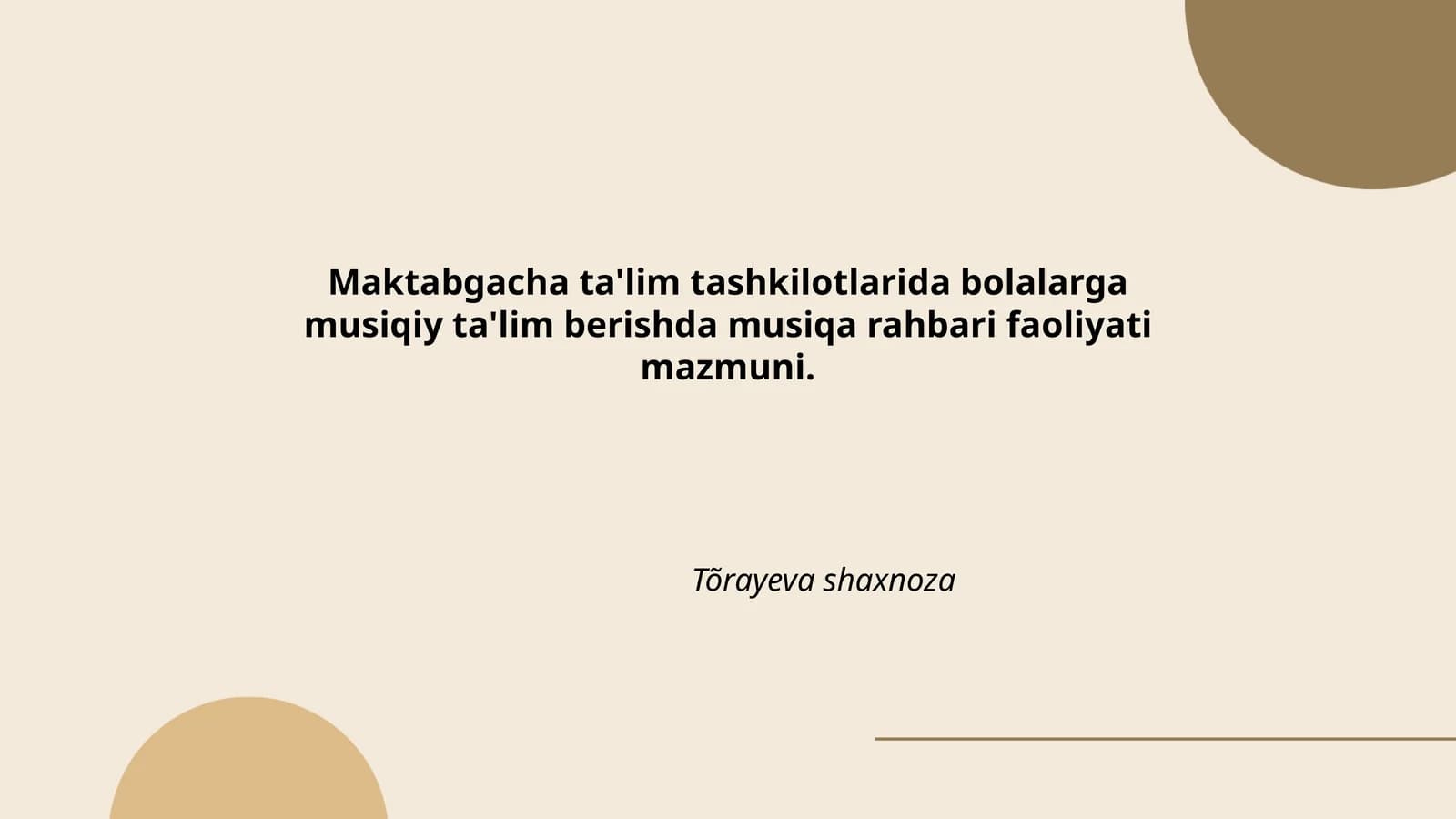 Musiqa Rahbari Faoliyati Mazmuni