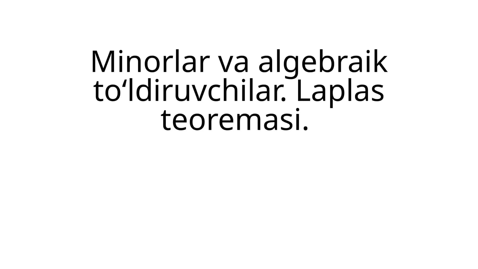 Laplas teoremasi