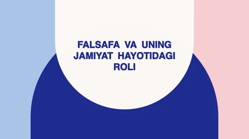 Falsafa va uning jamiyat hayotidagi roli