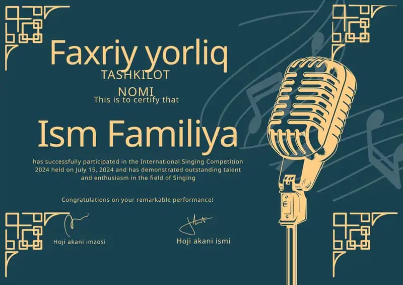 Faxriy yorliq shablon PowerPoint