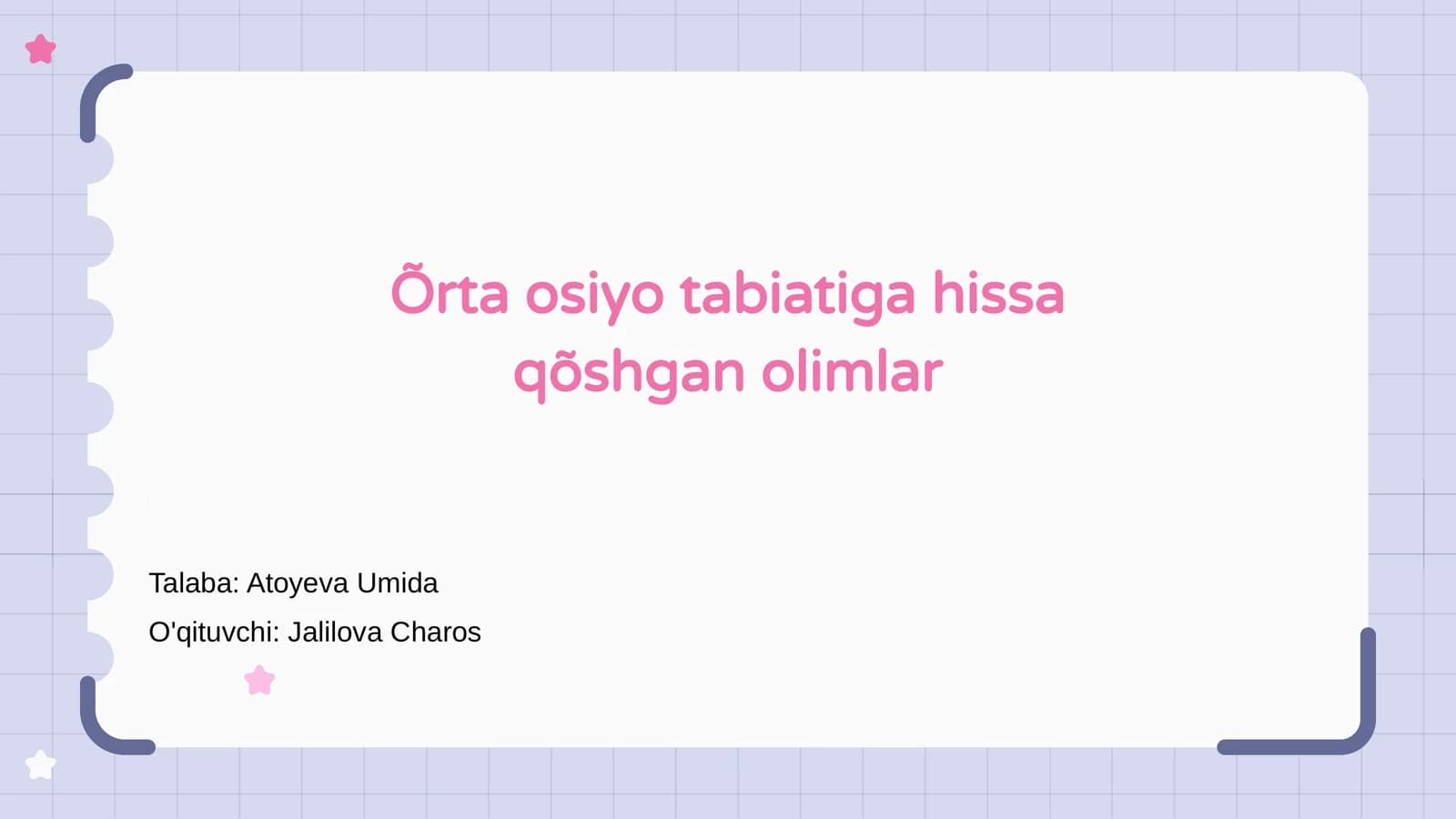 Õrta Osiyo Tabiatini Õrganishda Ilk Qadamlar