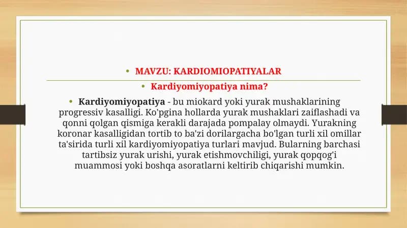 KARDIOMIOPATIYALAR