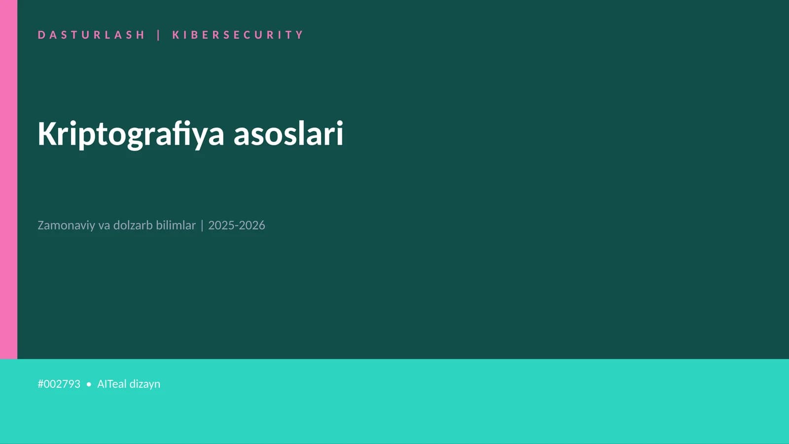 Kriptografiya asoslari