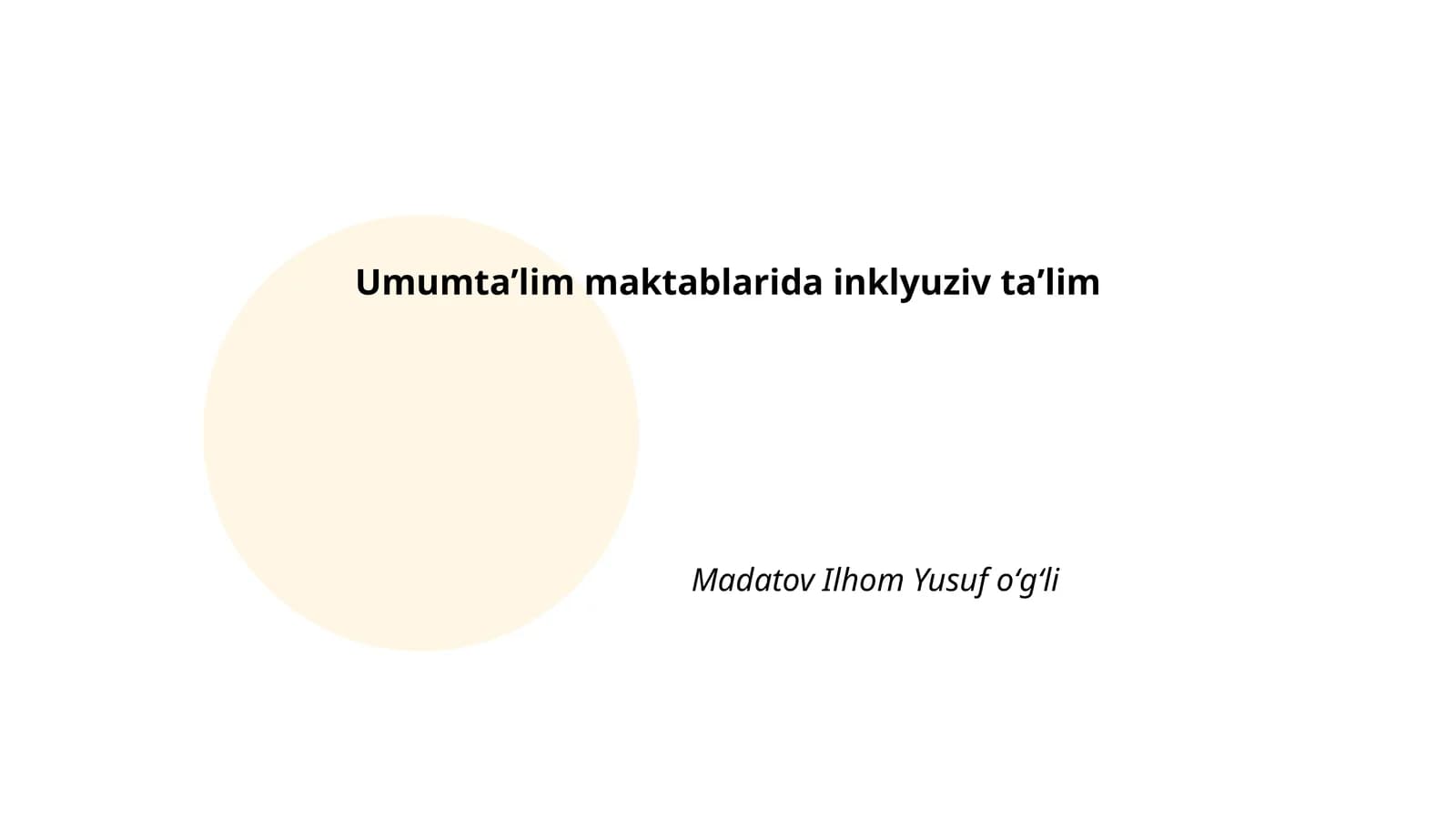 Umumta'lim maktablarida inklyuziv ta'lim