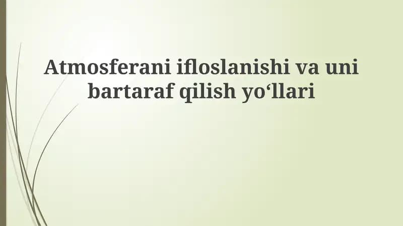 Havoning ifloslanishi: Manbalar, ta'sirlar va oqibatlar