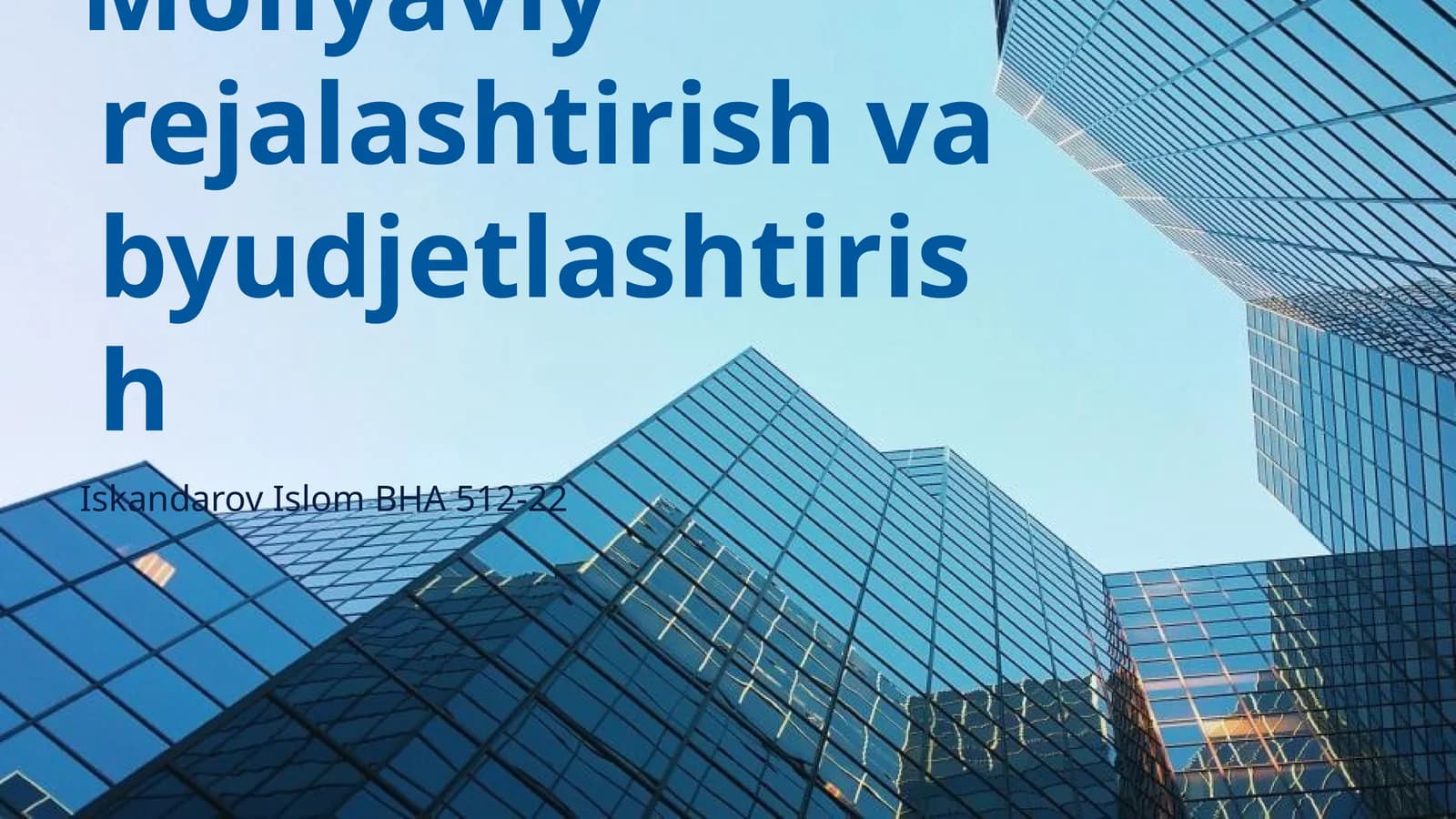 Moliyaviy rejalashtirish va byudjetlashtirish
