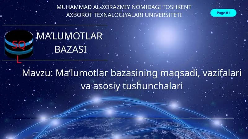 Ma’lumot va ma’lumotlar bazasi