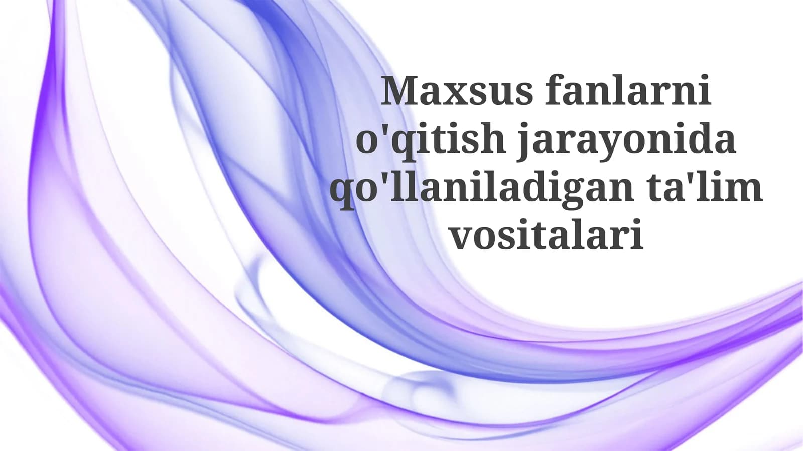 Maxsus fanlarni o'qitish jariyalari