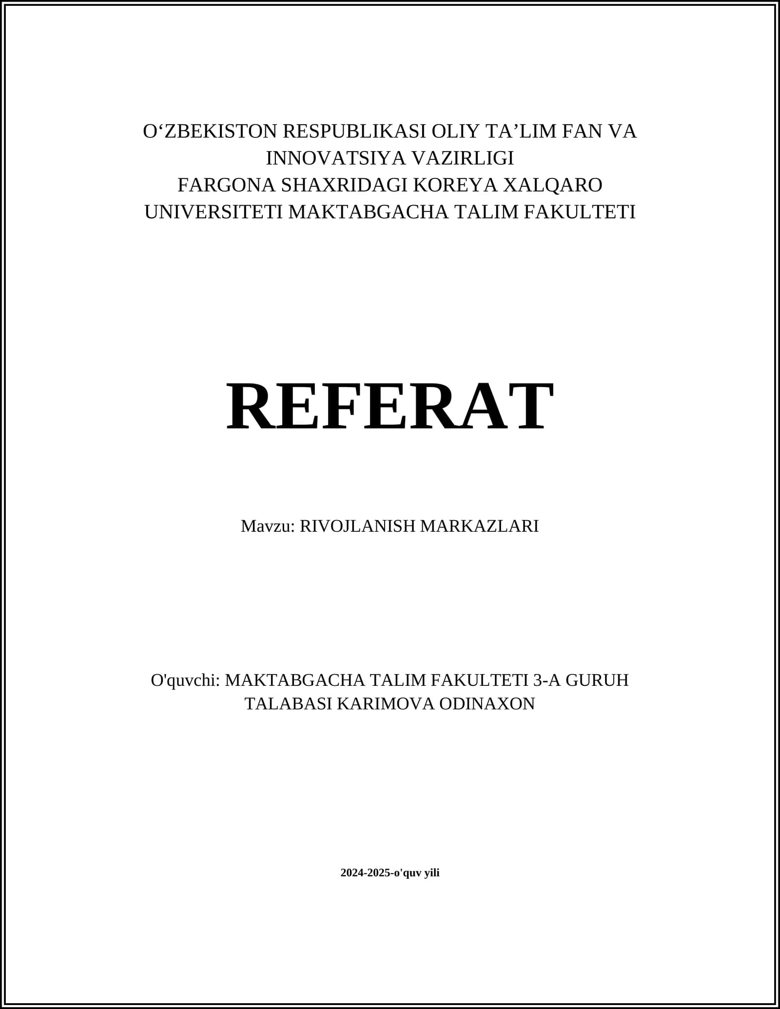Rivojlanish strategiyalari