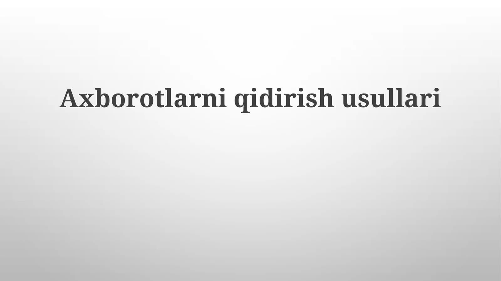 Boolean qidiruv usullari