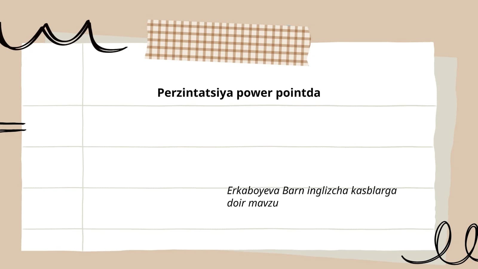 Erkaboyeva Barn inglizcha kasblarga doir mavzu