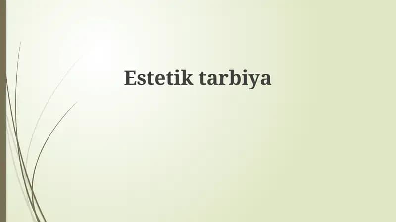 Estetik tarbiya