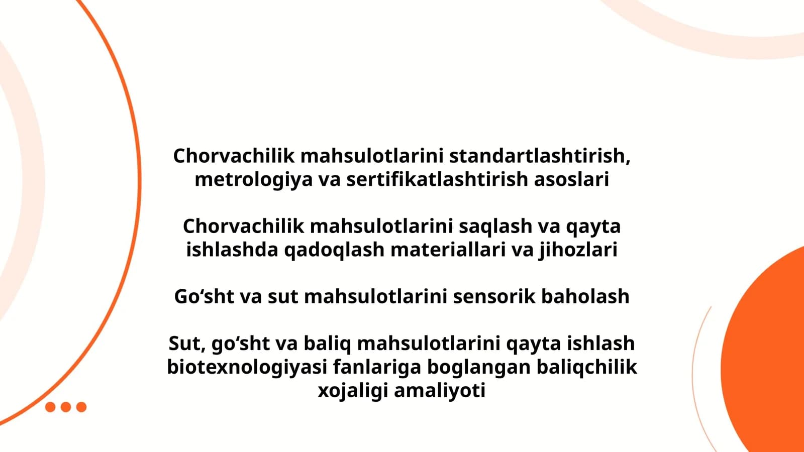 Chorvachilik mahsulotlarini saqlash va qayta ishlash