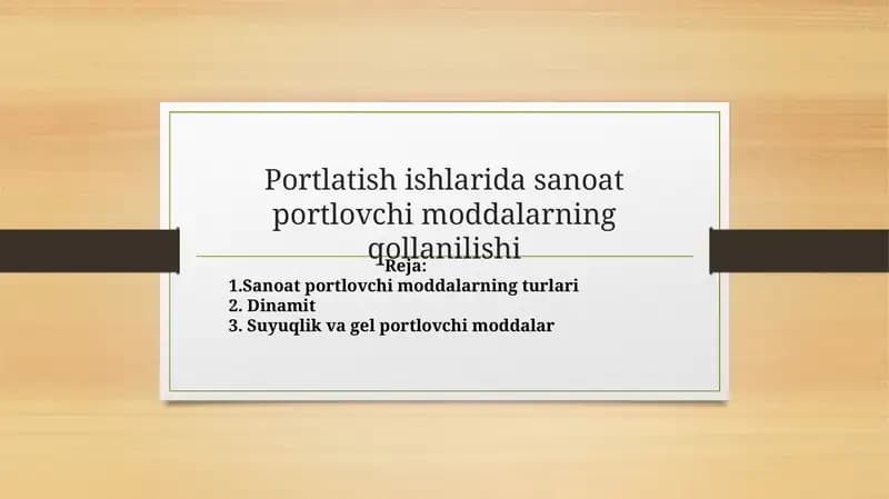 Sanoat Portlovchi Moddalar