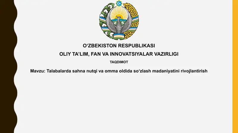 Nutq madaniyati va notiqlik san'ati XXI asrda