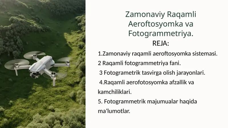 Zamonaviy Raqamli Aeroftosyomka Sistemasi