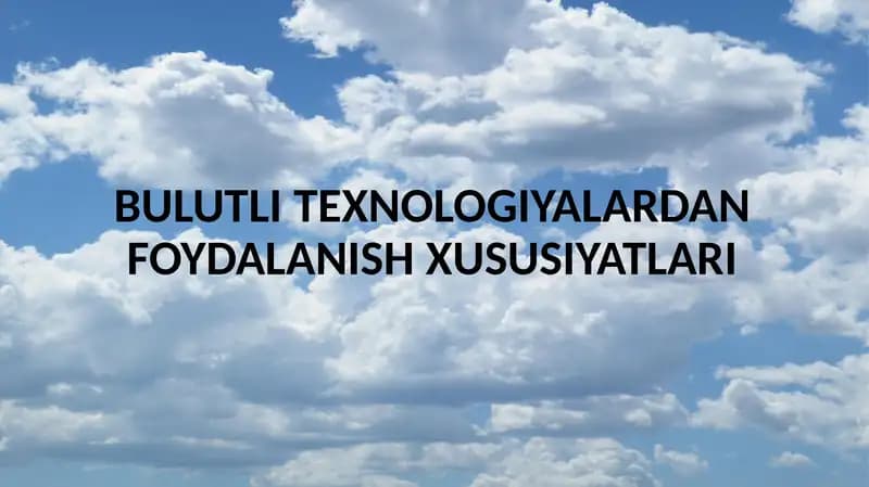 Bulutlitexnologiyalar