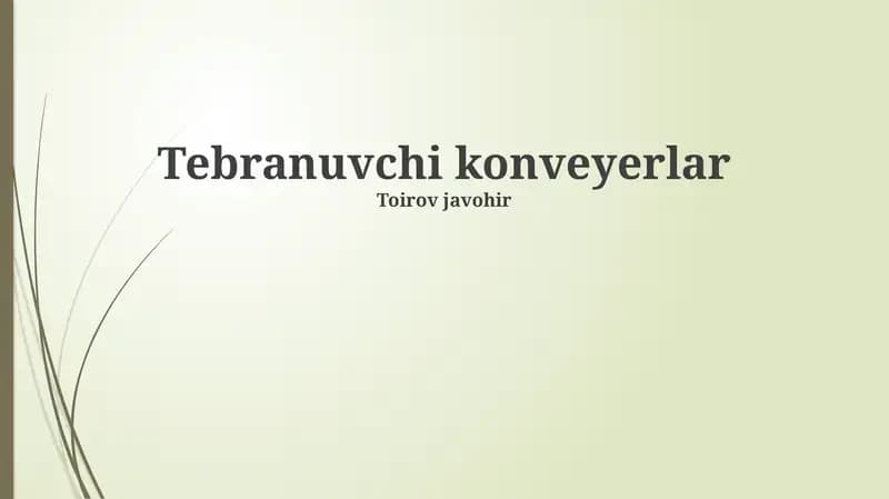 Tebranuvchi konveyerlar