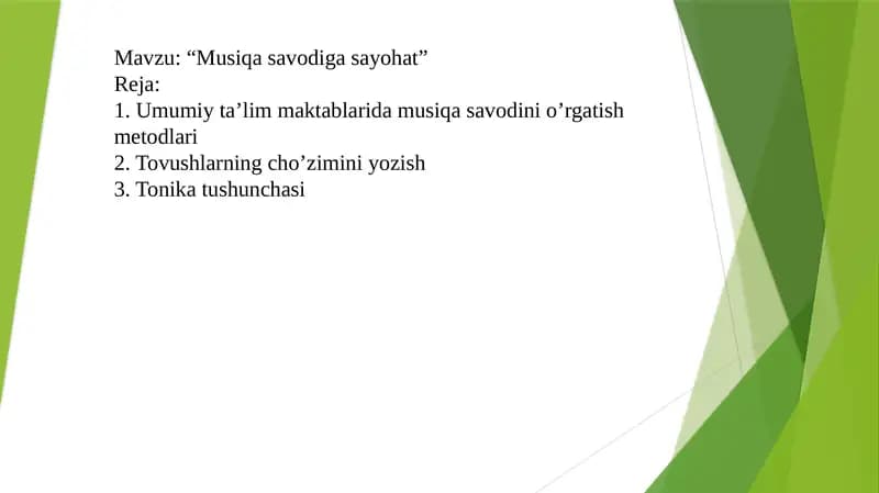 Musiqa savodiga sayohat
