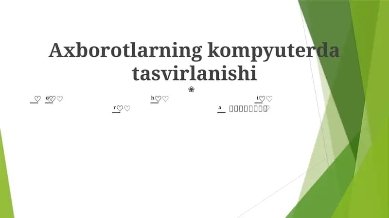 Axborotlarning kompyuterda tasvirlanishi