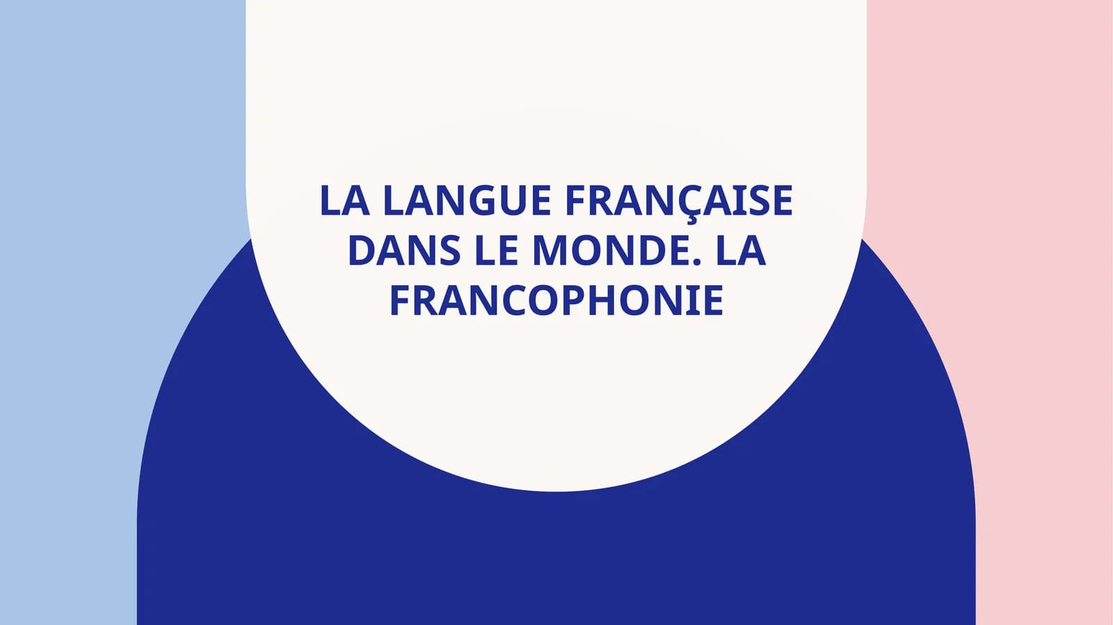 La langue française dans le monde.La Francophonie